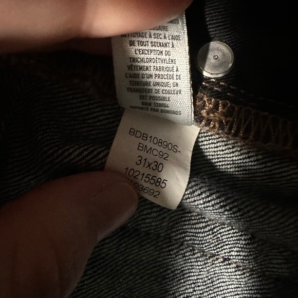 Bonobos Slevedge Slim Jeans Mens 31x30 Blue Dark Wash Made in USA Whiskered - Picture 12 of 16